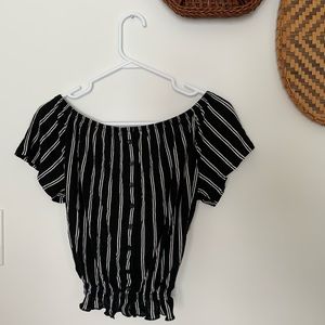 H&M off the shoulder striped top